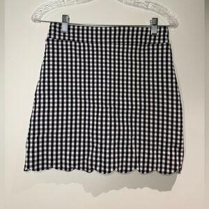 J. McLaughlin Black and White Gingham Mini Skirt